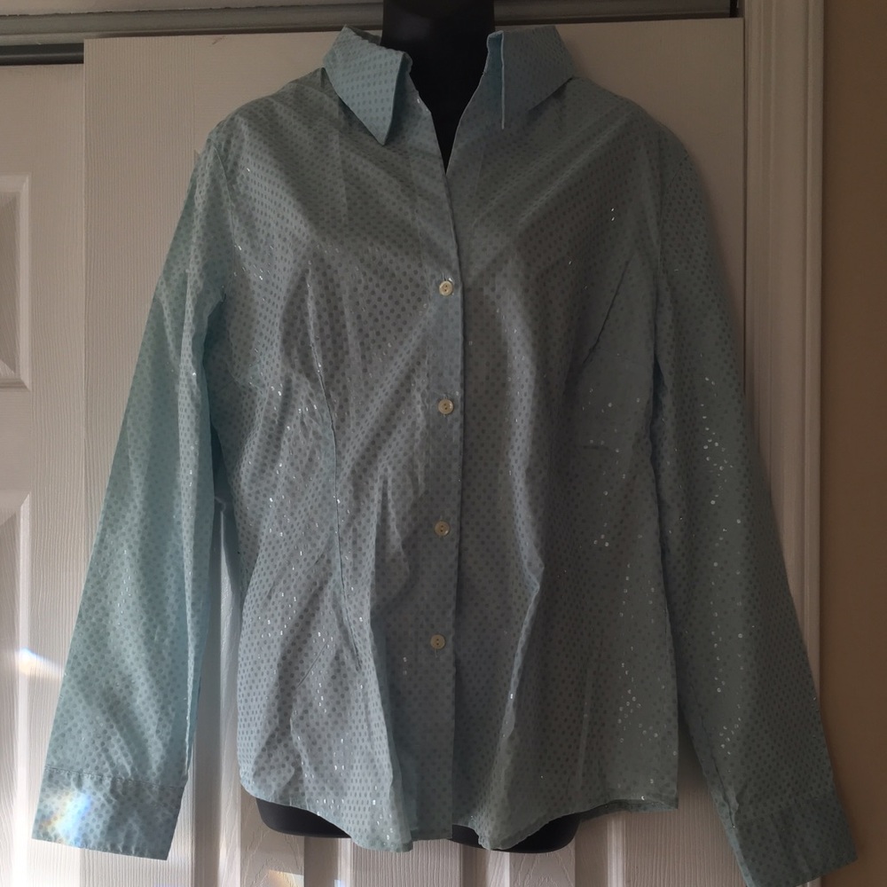 Sequins Stretch Button-Down Shirt