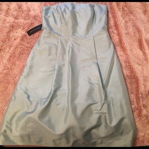 **BRAND NEW** never worn! Light blue, satin dress