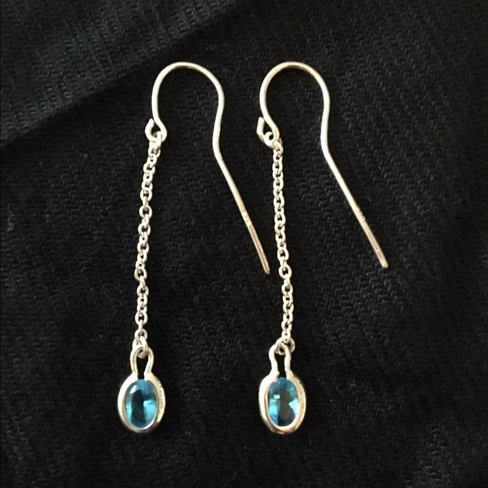 Silver & Aqua Blue Earrings