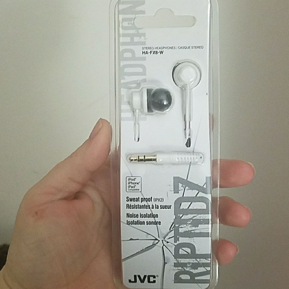 JVC head phones in white