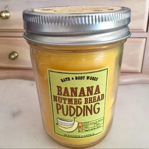 Banana nutmeg bread pudding mason jar candle