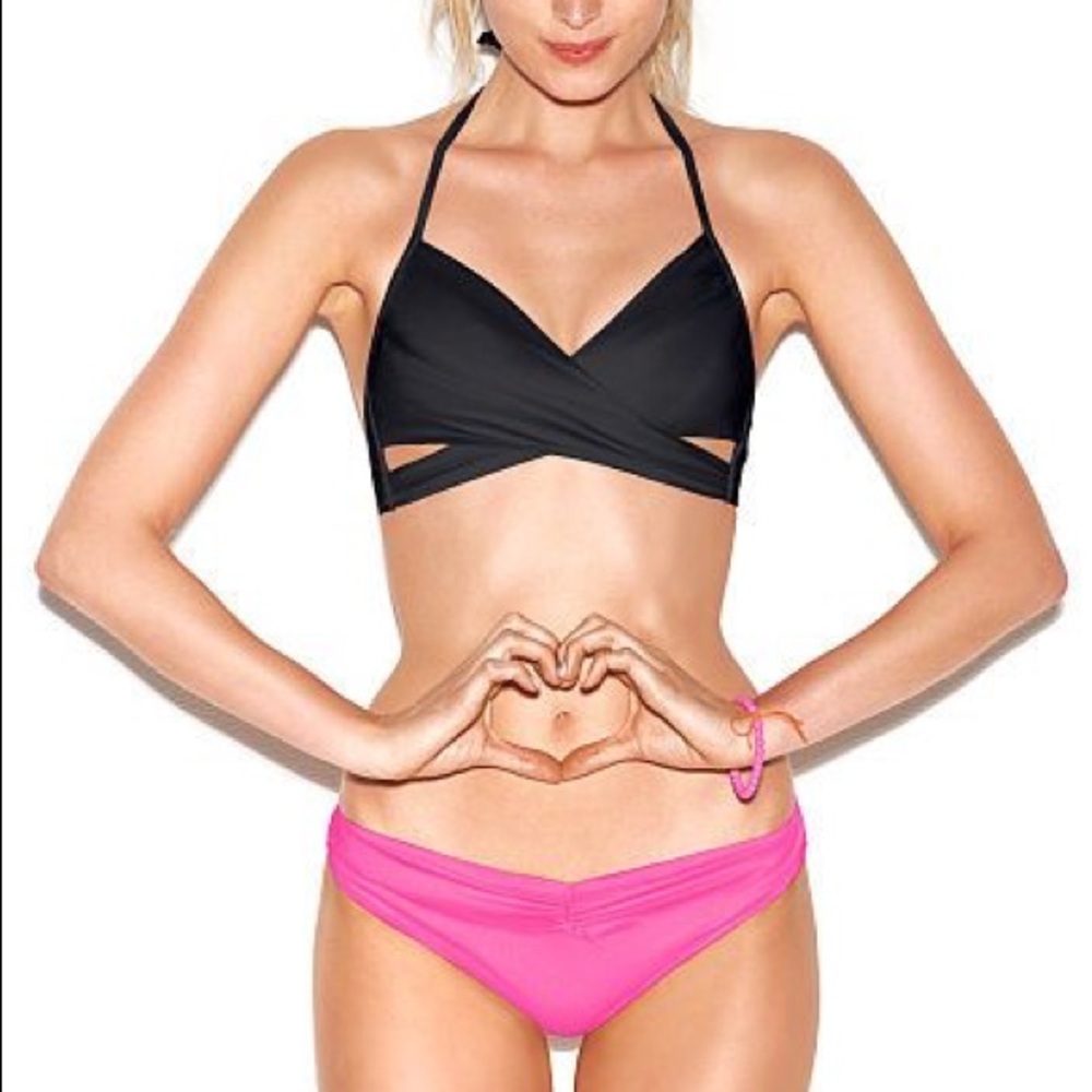 NWOT VS black cut out halter bikini