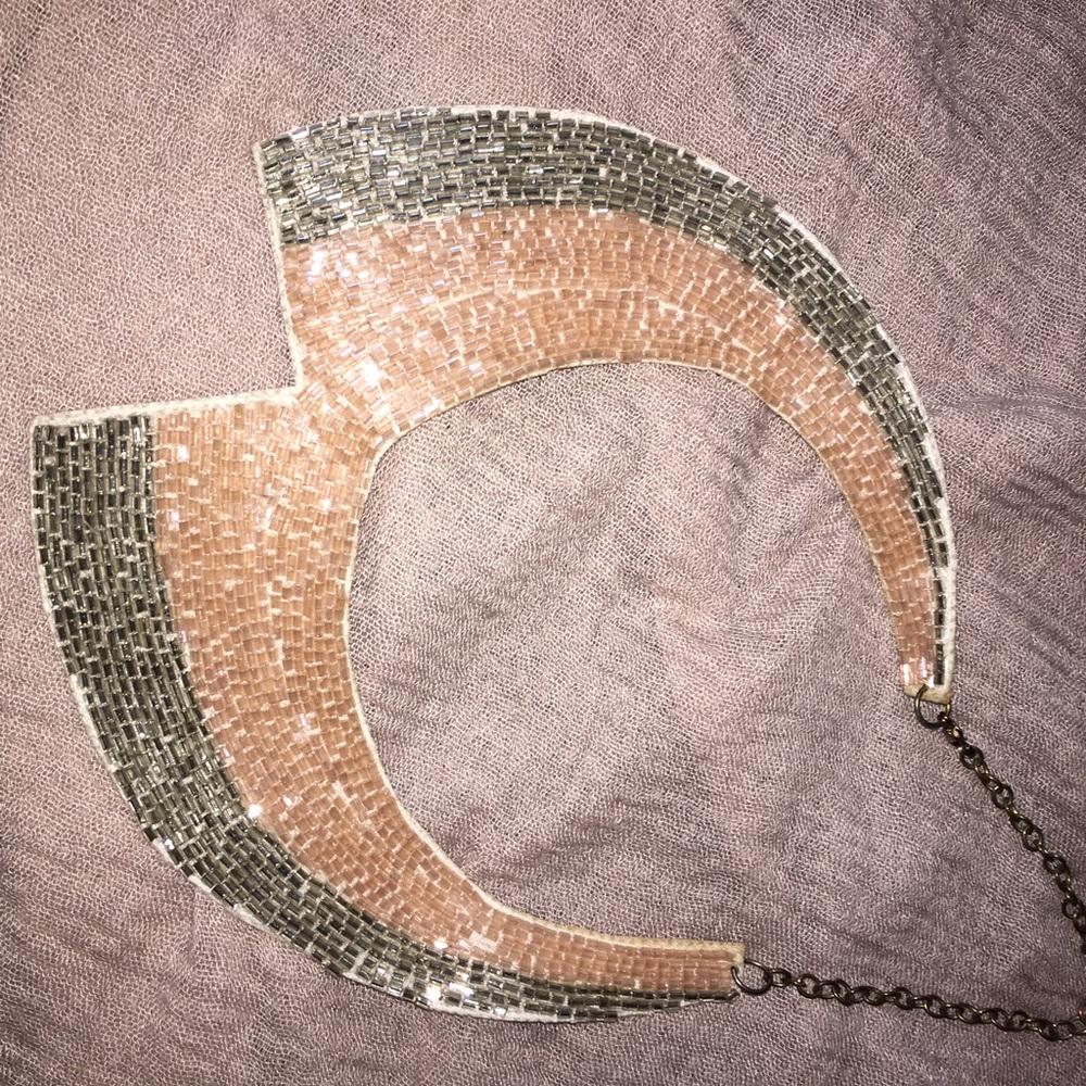 Ladies Tuxedo style choker beaded necklace