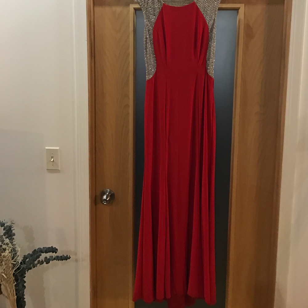 Xscape red elegant gown