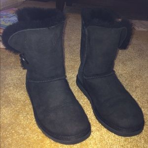 Ugg Black Bailey Button Classic Sheepskin Boots
