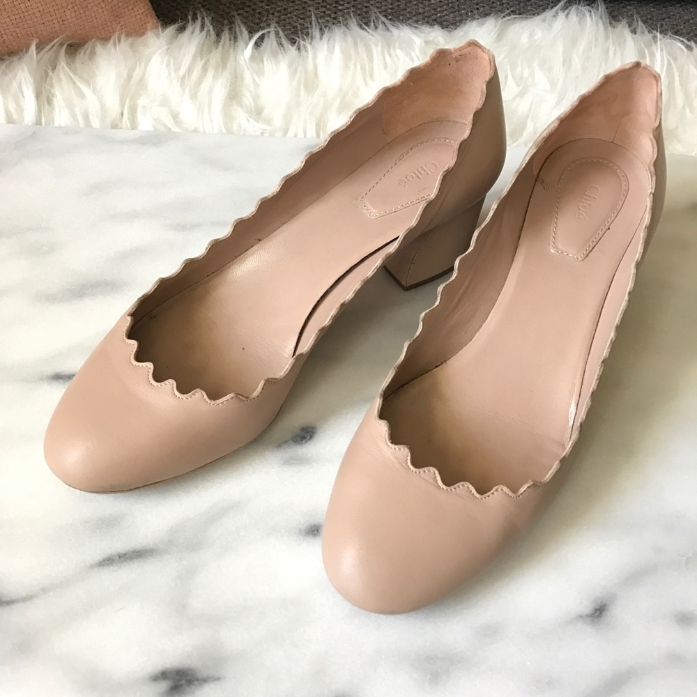 Chloe Lauren Scalloped Leather Pump