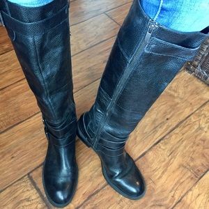 Enzo Angiolini Black Leather Riding Boots