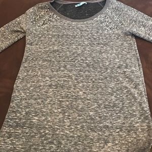 Grey embellished XL Maurice's long sleeve/sweater