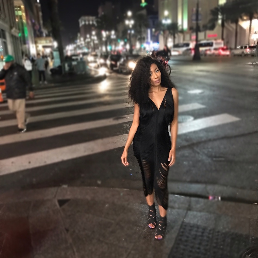 Missguided Black Fringe Dress