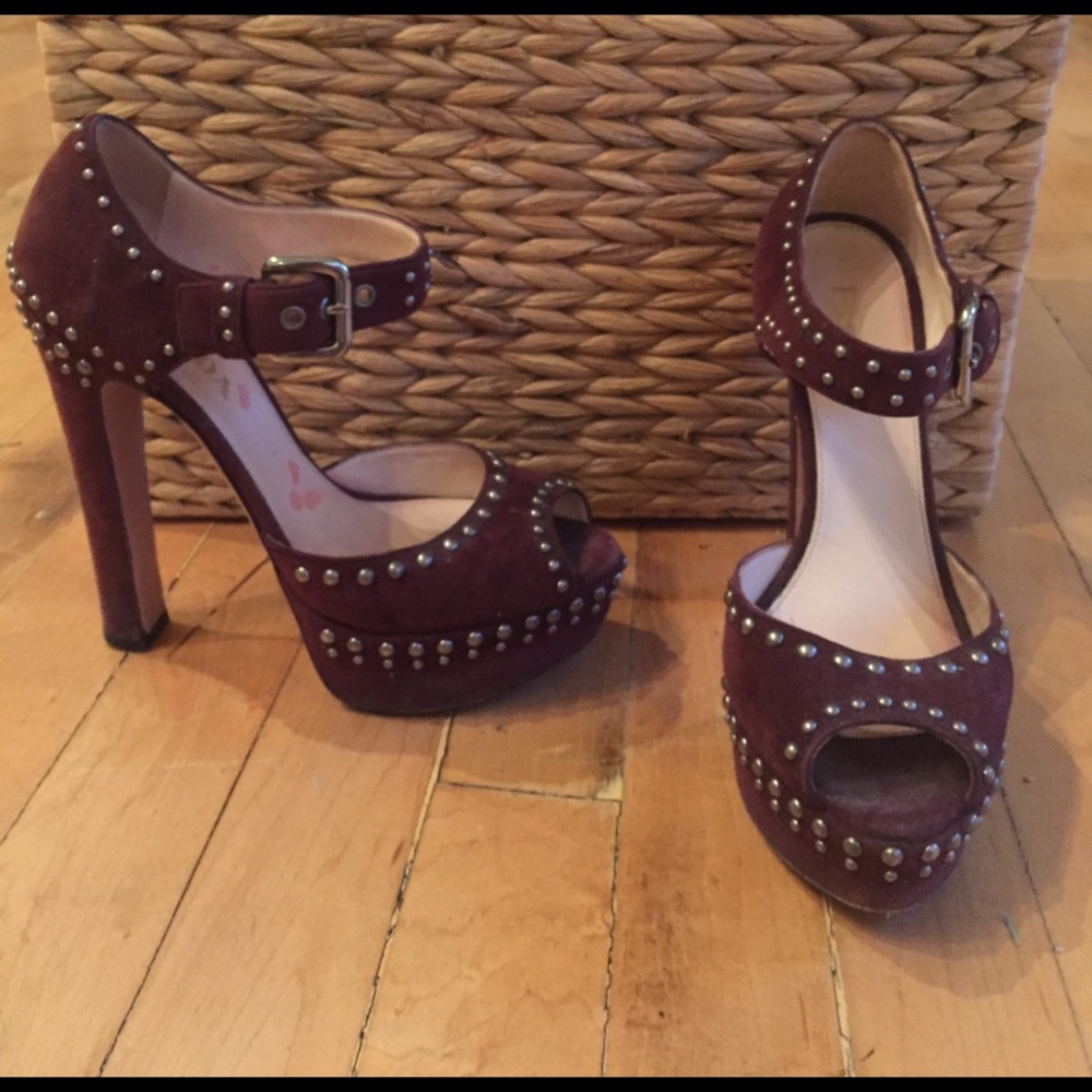 Prada studded platform pumps