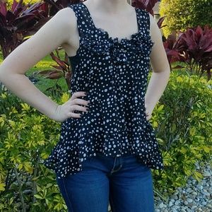 Cute sheer polka dotted tank top!!