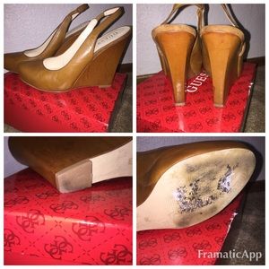Guess leather wedges 9