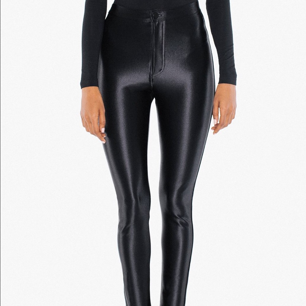 American Apparel Disco pant, black nylon, size M