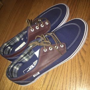 Blue/leather Vans