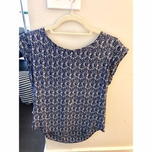 Joie Rancher Blue Snake Print Top size XS - Silk