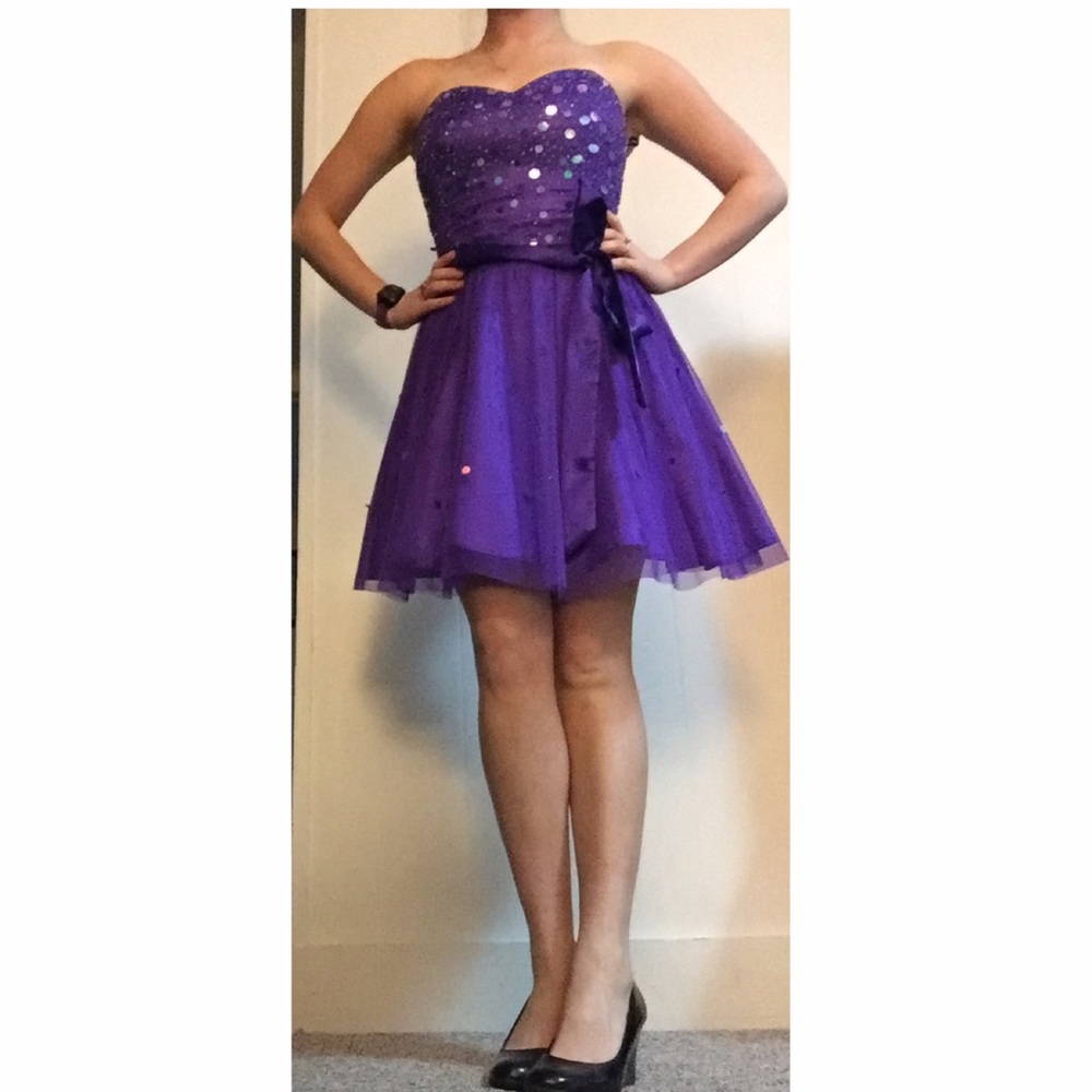 Beautiful Purple Sparkly Semi-Formal Dress
