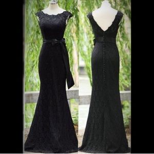 Black floor length lace dress
