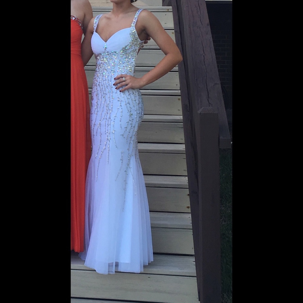 Sparkly White Prom Dress