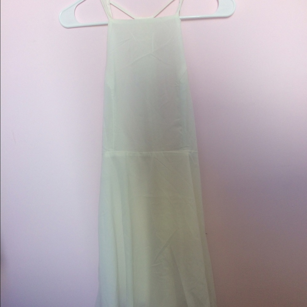 white hater strappy back dress