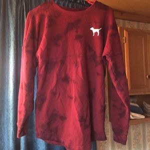 Vs pink maroon tye dye crew