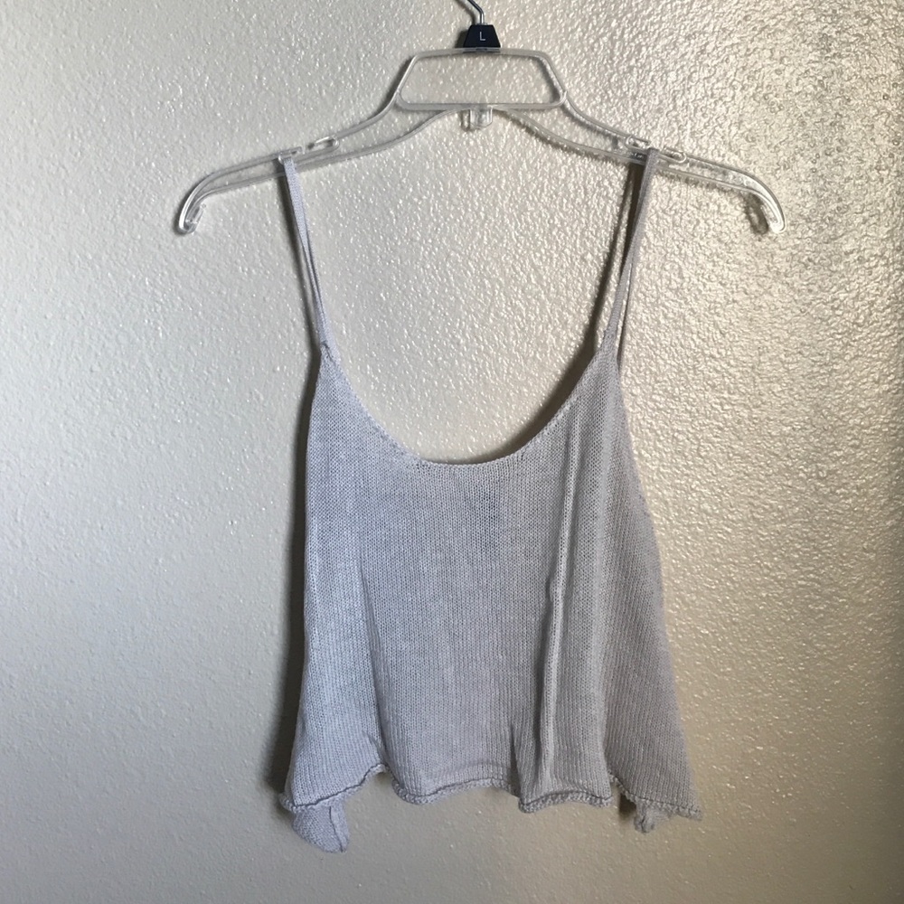 Super cute sweater material crop top in tan