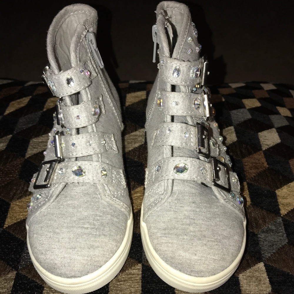 Justice Girl Hi-Top Rhinestone Sneakers Size 12