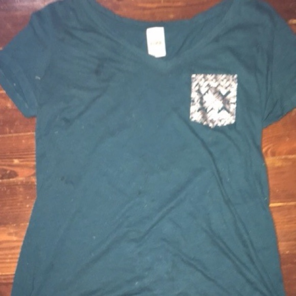Teal Victoria Secret PINK v-neck shirt