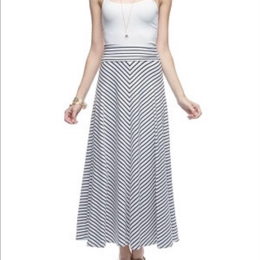 Black & White Stripe Maxi Skirt