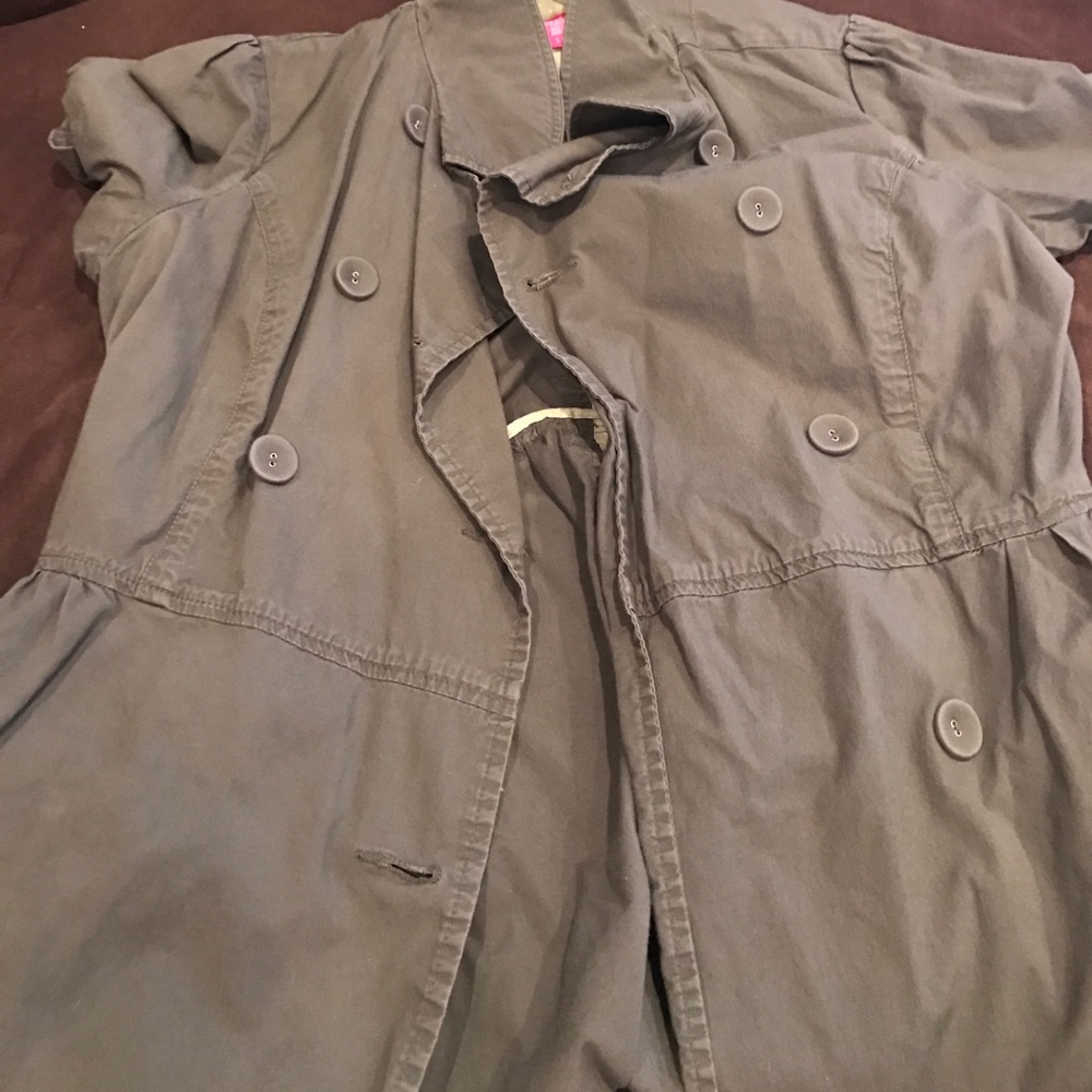 Long Olive Green Peacoat