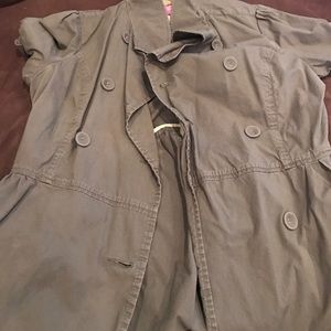 Long Olive Green Peacoat