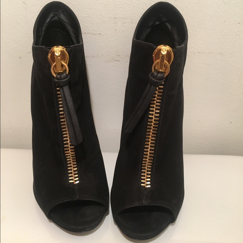Black designer booties