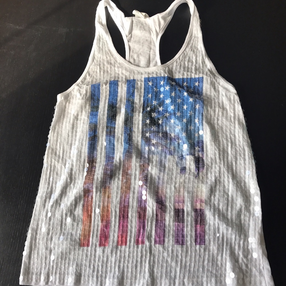 VS Pink USA sequined tank