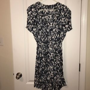Express Grey, black, and tan high low dress