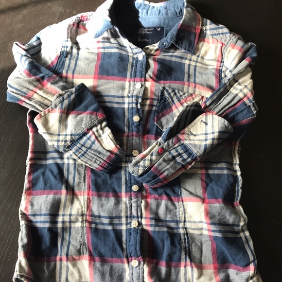 American Eagle blue pink and white plaid - Picture 1 of 1