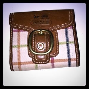 Coach tartan/plaid wallet-euc