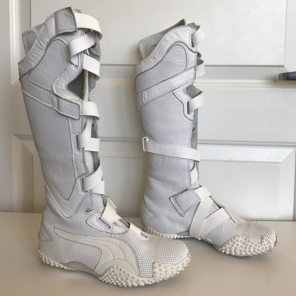 Puma Mostro Alto Boots in white and silver