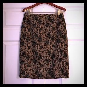 Talbots black lace overlay skirt