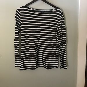 🦄Ralph Lauren Black and White Striped Shirt