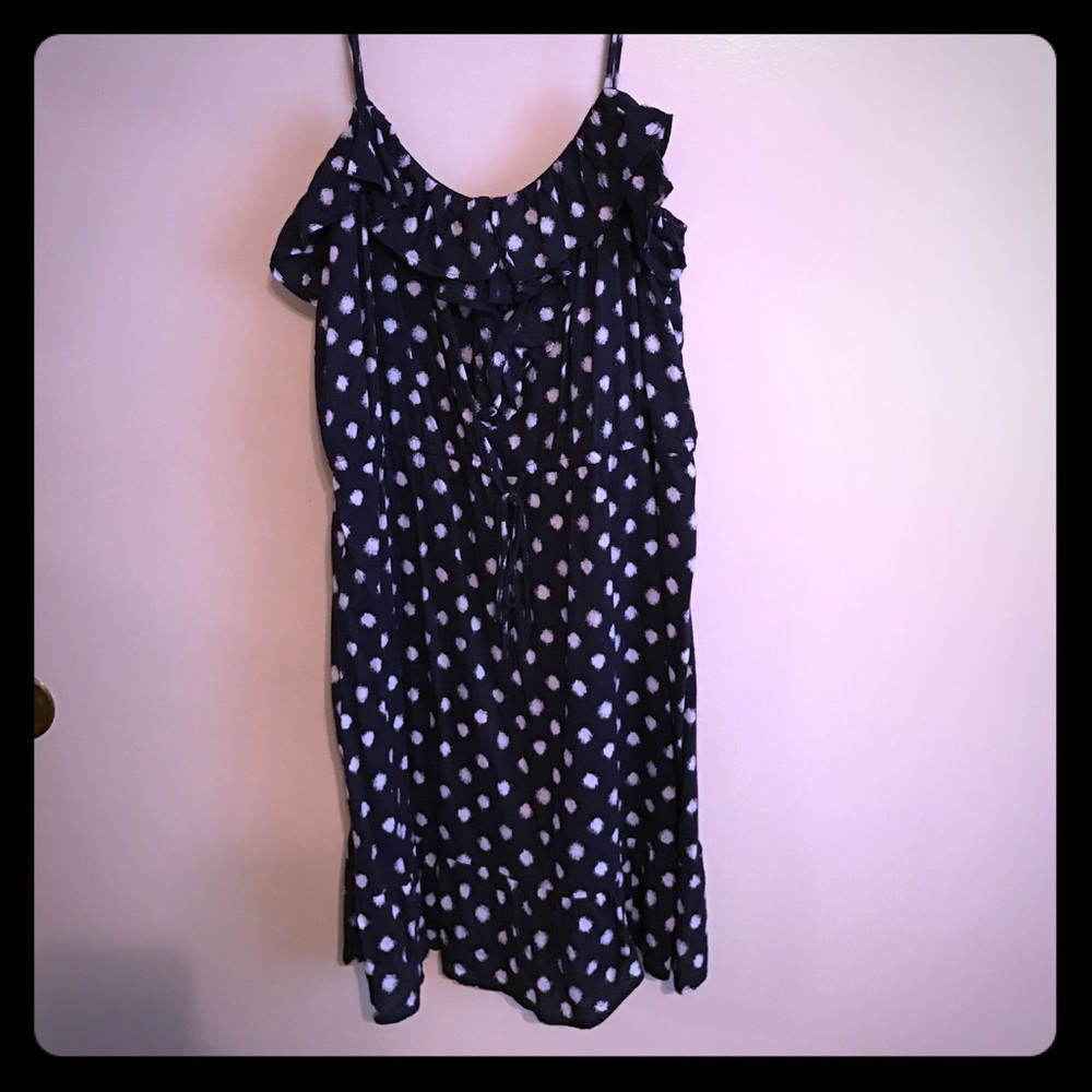 Navy polka dot summer dress