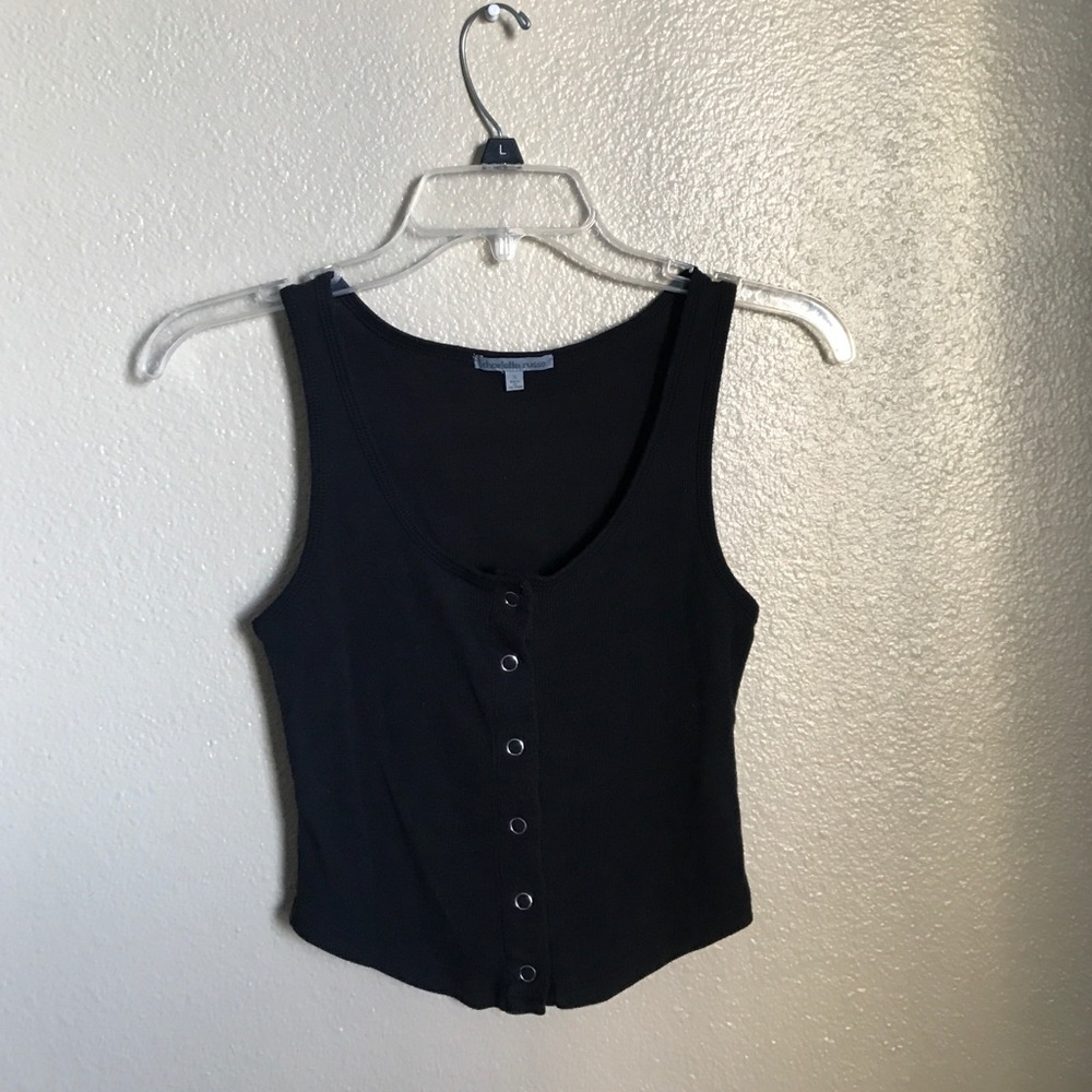 Charlotte Russe ribbed button up crop top