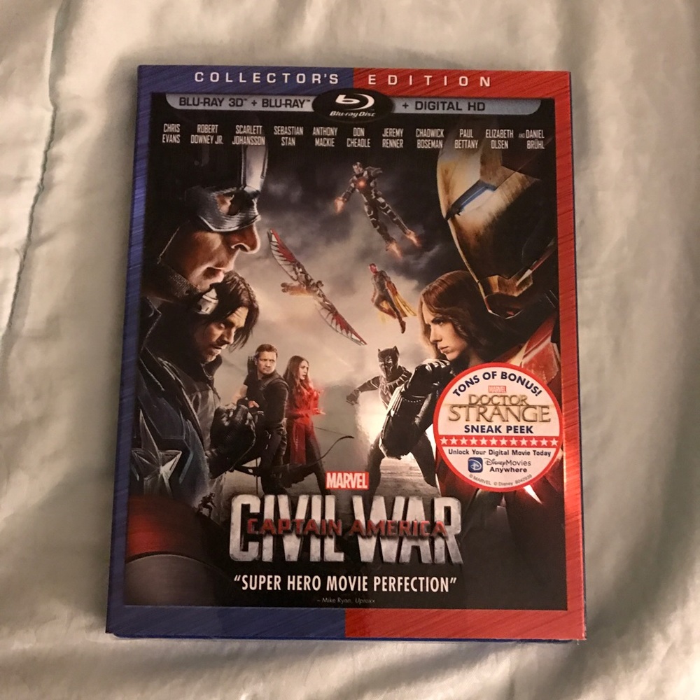 Captain America Civil War blu-ray 3D & blu-ray