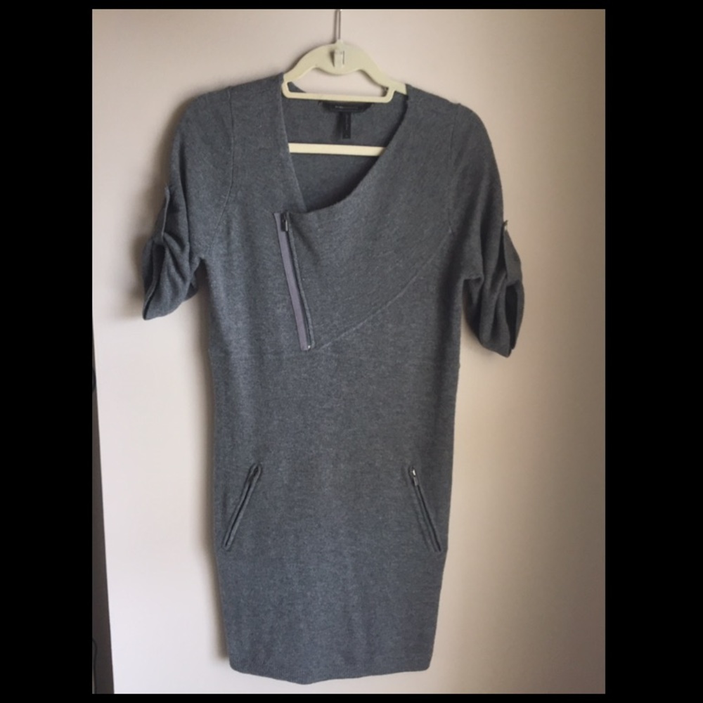 BCBG MaxAzria grey wool mix sweater dress