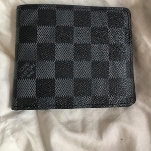 Louis Vuitton black plaid men's wallet
