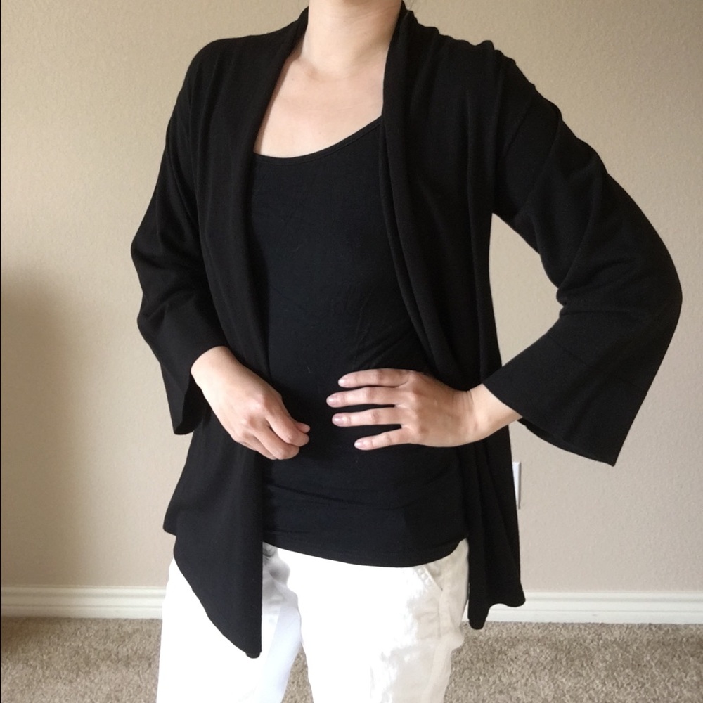 Ann Taylor Black 3/4 Sleeve Cardigan