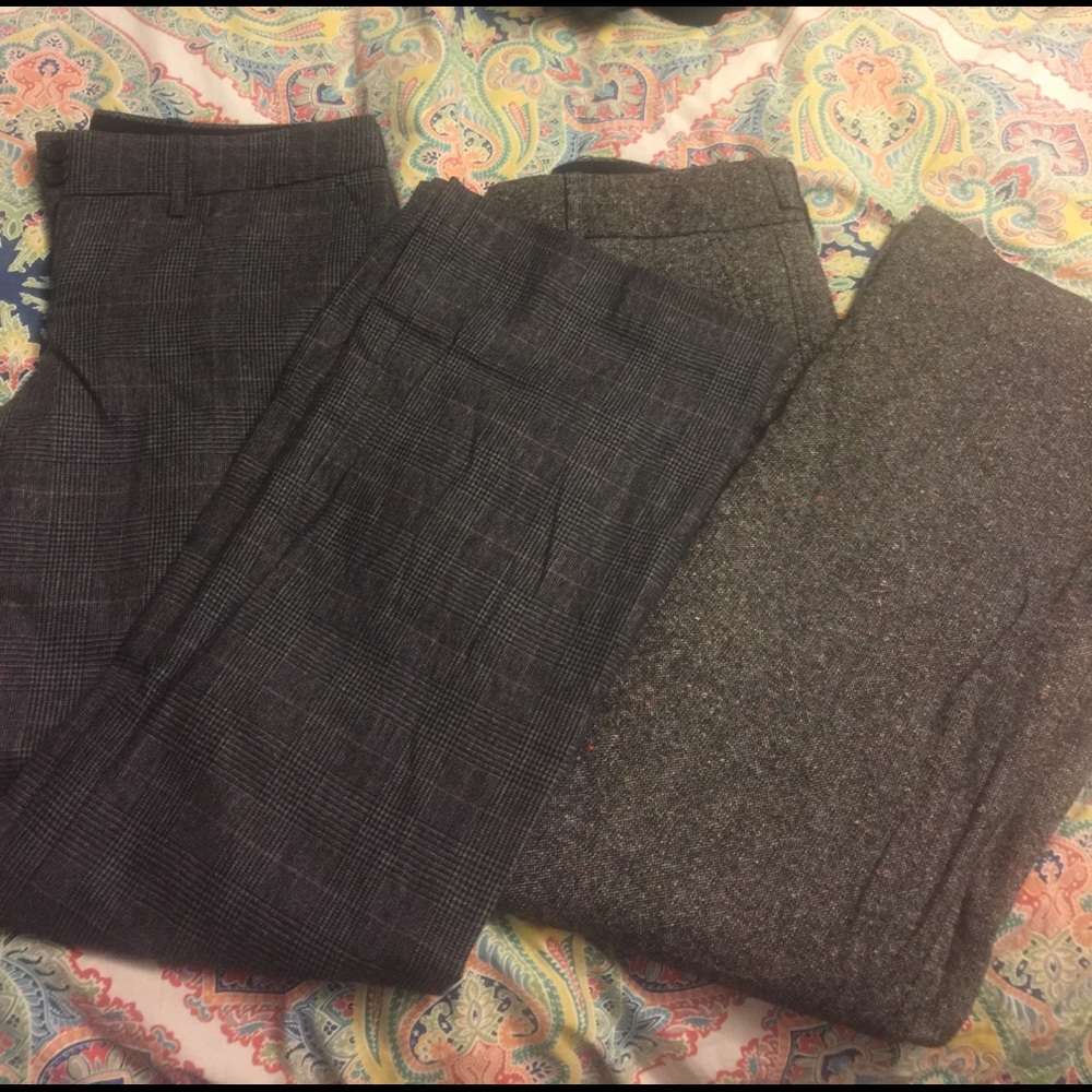 TWO pairs of Limited tweed boot-cut dress pants