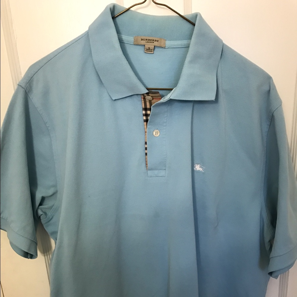 Burberry Nova Check Polo Light Blue