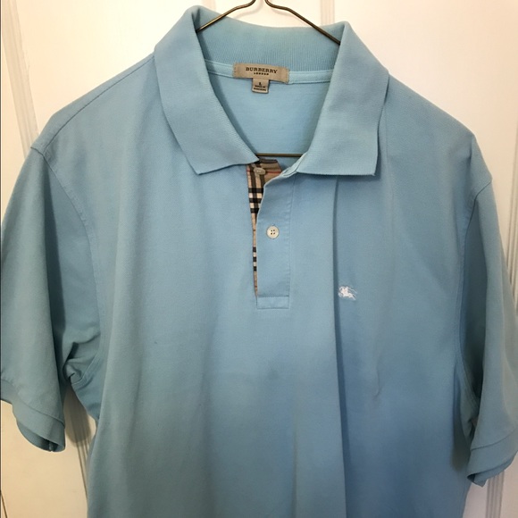 Burberry Nova Check Polo Light Blue - Picture 1 of 2