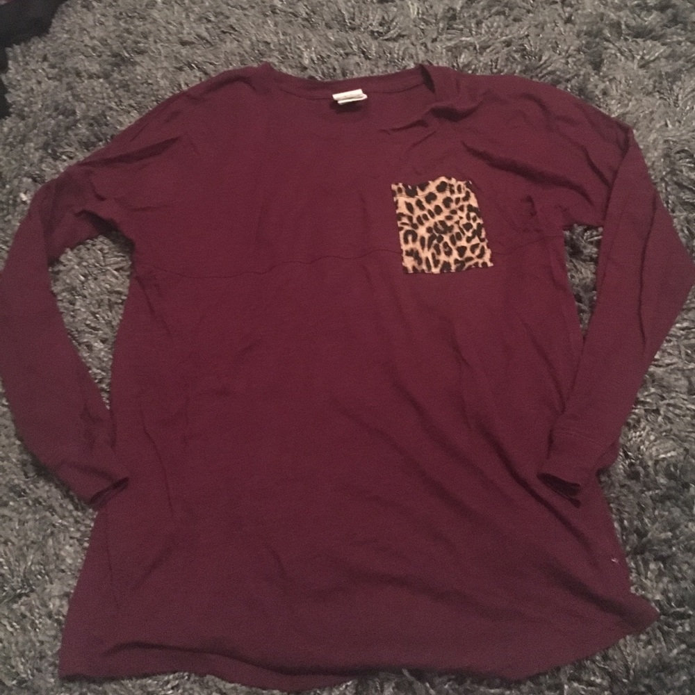 Victoria's Secret Long Sleeve With Cheetah Pocket