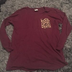 Victoria's Secret Long Sleeve With Cheetah Pocket