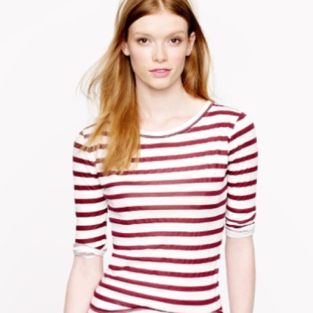 J Crew Elbow-sleeve Tee in Stripe